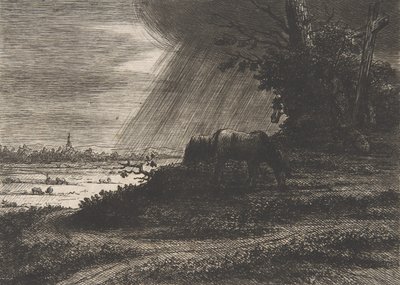 Paisaje con tormenta, siglo XVIII-principios del siglo XIX de Vivant Denon