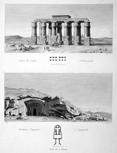 Templo de Hermópolis y Tumbas Egipcias de Licópolis, 1802 de Vivant Denon