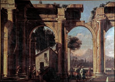 Paisaje con ruinas. Pintura de Viviano Codazzi (1604-1670) Siglo XVII Dim 100x132 cm Venecia, Museo Correr, n 1037 de Viviano Codazzi