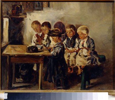 Espera a la señora. (Esperando al Maestro). Pintura de Vladimir Yegorovich Makovsky (Makovsky, Makovskij) (1846-1920), óleo sobre lienzo de Vladimir Egorovic Makovsky