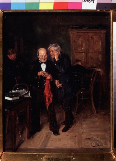 Confianza. Pintura de Vladimir Yegorovich Makovski (Makovsky, Makovskij) (1846-1920), huile sur toile de Vladimir Egorovic Makovsky