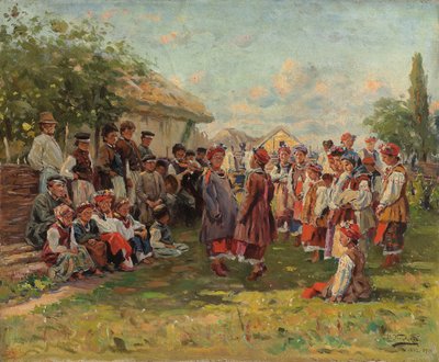 Festival en un pueblo ucraniano, c. 1882-1917 de Vladimir Egorovic Makovsky