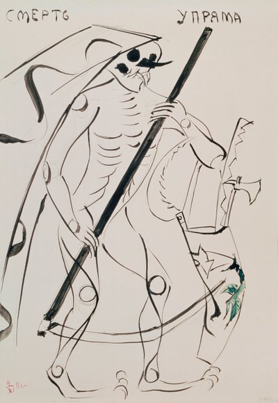 La muerte es tozuda - Diseño de vestuario para la obra de teatro Tsar Maksemyan de Vladimir Evgrafovich Tatlin