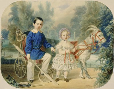 Gran Duque Alejandro y Gran Duque Alexey de niños de Vladimir Ivanovich Hau