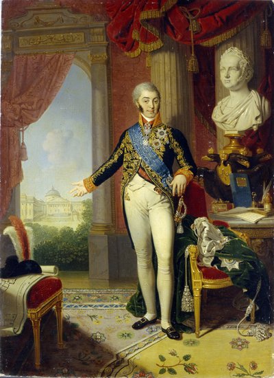 Retrato del conde Nikolai Petrovich Sheremetev (1751-1809) (retrato del conde N.P. Sheremetev). Pintura de Vladimir Lukich Borovikovsky (o Borovikovski) (1757-1825), óleo sobre lienzo de Vladimir Lukich Borovikovsky