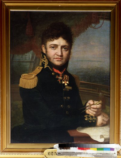 ""Retrato del navegante y oficial Yuri Lisyansky (Lisiansky ou Lisianski) (1773-1837)"" Pintura de Vladimir Borovikovsky (Borovikovski) (1757-1825) 1810 Museo Estatal de la Marina Central San Petersburgo de Vladimir Lukich Borovikovsky
