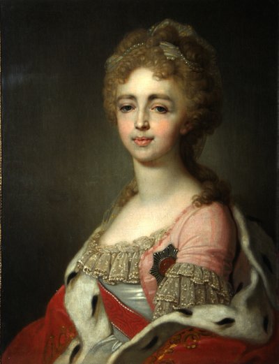 Retrato de la Gran Duquesa Alexandra Pavlovna 1783-1801, hija del Emperador Pablo I, 1798 de Vladimir Lukich Borovikovsky