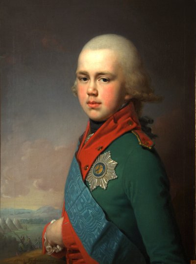 Retrato del Gran Duque Constantino Pavlovich de Rusia 1779-1831, 1795 de Vladimir Lukich Borovikovsky