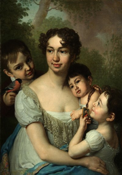 Retrato de Yelena Balashova con Niños de Vladimir Lukich Borovikovsky