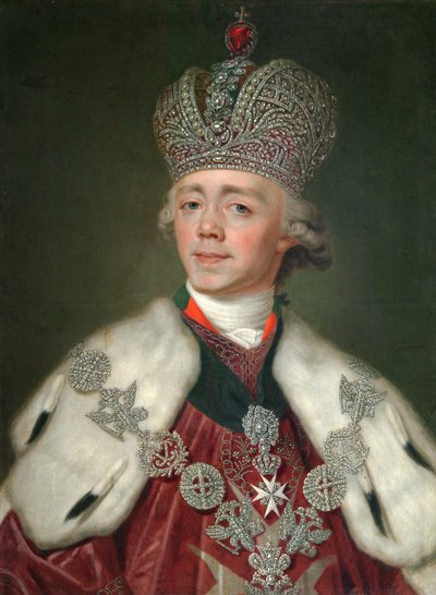Retrato del Emperador Pablo I de Rusia, 1754-1801, 1799-1800 de Vladimir Lukich Borovikovsky