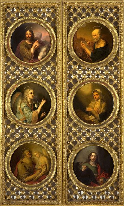 Puertas Reales con Cristo, la Virgen, el Arcángel Gabriel y los Cuatro Evangelistas, 1804-09 de Vladimir Lukich Borovikovsky