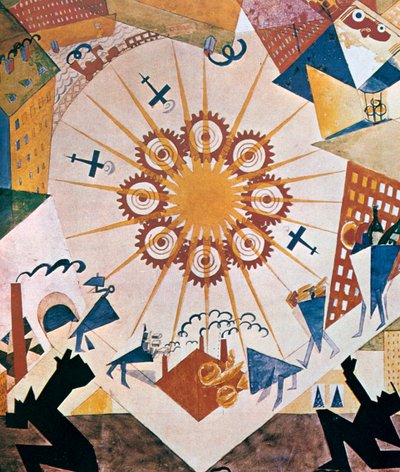 Diseño de decorado para Mystery Bouffe, 1919 de Vladimir Mayakovsky