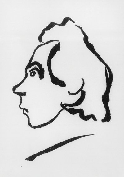 Retrato de Viktor Vladimirovich Khlebnikov, más conocido por el seudónimo de Velimir Khlebnikov (1885-1922) (dibujo) de Vladimir Vladimirovic Majakovskij