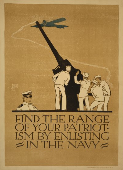 "Encuentra el alcance de tu patriotismo al alistarte en la Marina", 1918 de Vojtěch Preissig