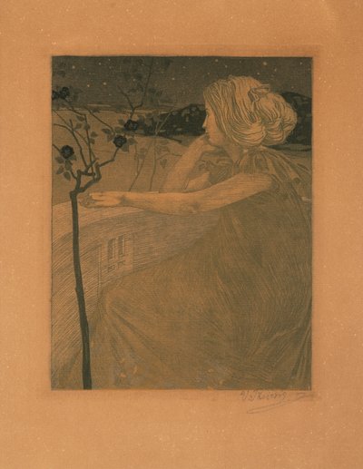 Meditación en el balcón, 1899-1900 de Vojtěch Preissig