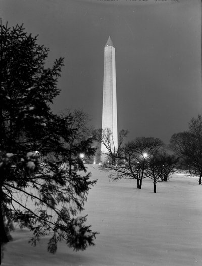 Washington Memorial tras la nevada, Washington By Night de Volkmar Wentzel