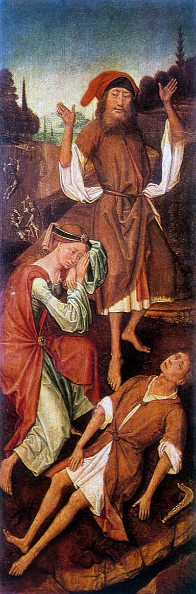 Adán y Eva llorando sobre el cuerpo de Abel, c1440-1495 de Vrancke van der Stockt