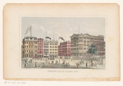 fila del parque, manhattan Plaza de la imprenta 1868 (título sobre el objeto) de W.C. Rogers and Co.