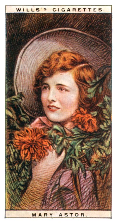 Mary Astor 1906-1987, actriz estadounidense ganadora del Premio de la Academia, 1928 de WD and HO Wills