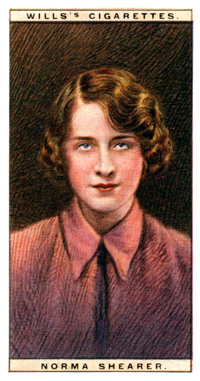 Norma Shearer 1902-1983, actriz canadiense-estadounidense ganadora del Premio de la Academia, 1928 de WD and HO Wills