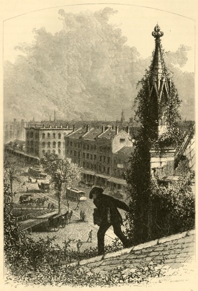 Calle Principal, Buffalo, desde la Iglesia de San Pablo, 1872 de W.H. Morse