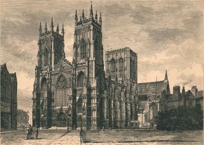 Vista de York Minster, siglo XIX de WI Mosses