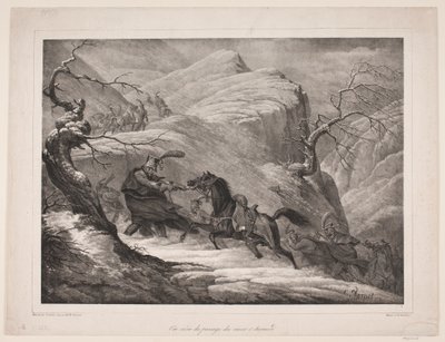 Una escena del paso del monte St. Bernard de WIlhelm Heuer