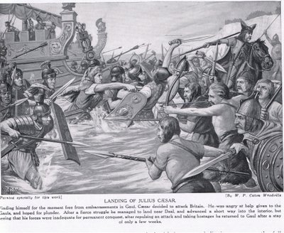 Desembarco de Julio César, ilustración de 