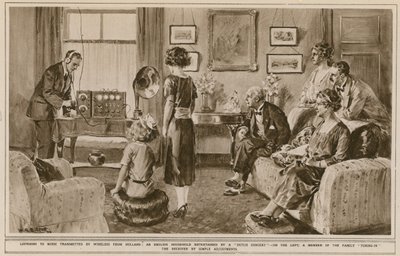 Escuchando música transmitida por radio desde Holanda de W.R.S. Stott
