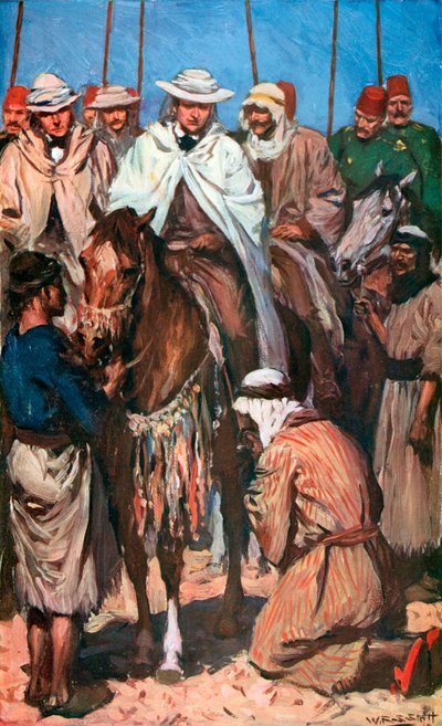 Recepción del Príncipe de Gales por un jefe beduino de W.R.S. Stott