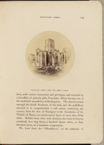 Abadía de Fountains; desde la Casa del Abad de W.R. Sedgfield