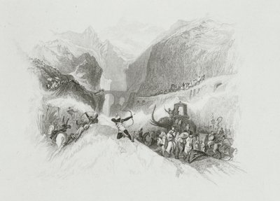 Aníbal (247-183 a.C.) cruzando los Alpes de W.R. Smith
