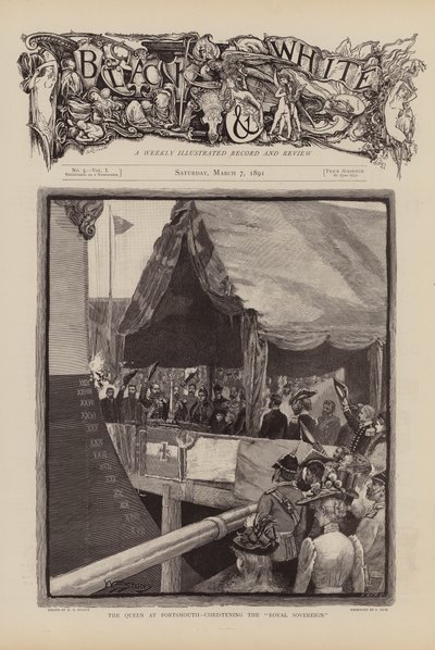 La reina Victoria bautizando al Soberano Real (grabado) de W.S. Stacey