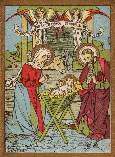 La Natividad de Nuestro Señor (litografía en color) de W.S. Stacey