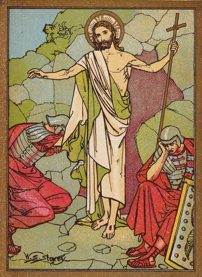 La Resurrección de Nuestro Señor (litografía en color) de W.S. Stacey