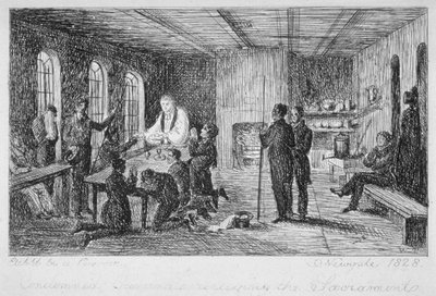 Dentro de la prisión de Newgate, Old Bailey, Ciudad de Londres, 1828 de WT