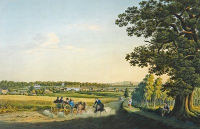 Vista de Althaldensleben grabada por Carl August Richer (1770-1848) de W. (after) Behrendsen