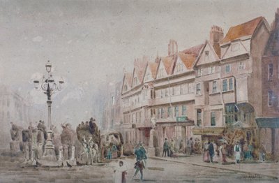Vista al este a lo largo del lado sur de Holborn y Stable Inn, Londres, 1860 de W Allen