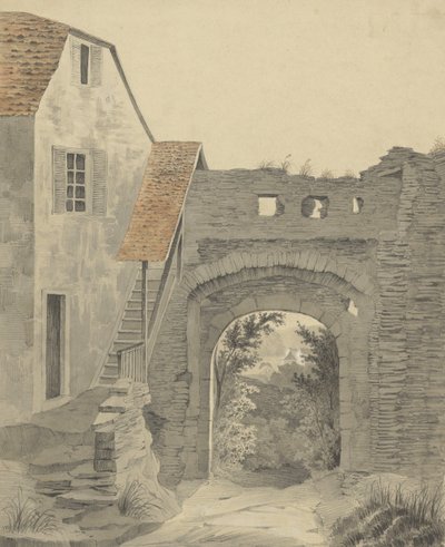 Entrada al Schloss Epstein, 1852 de W. Becker