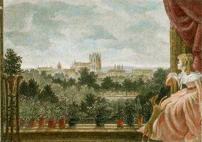 Vista desde la sala de desayuno de la Sra. Cosway en Schomberg House, 80-82 Pall Mall, Londres, 1789 de W Birch