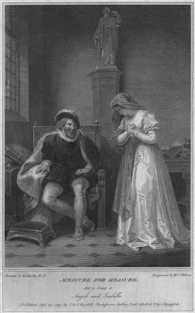Medida por Medida. Acto 2. Escena 4. Angelo e Isabella, 1797 de W. C. Wilson
