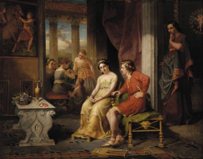 Los últimos días de Pompeya: Glauco e Ione (óleo sobre lienzo) de W. Colby