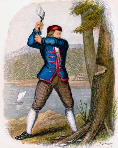 Leñador noruego, 1809 de W. Dickes