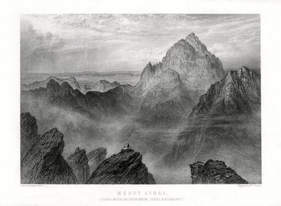 Monte Sinaí: Jebel Musa visto desde Jebel Katharina, 1887 de W. Forrest