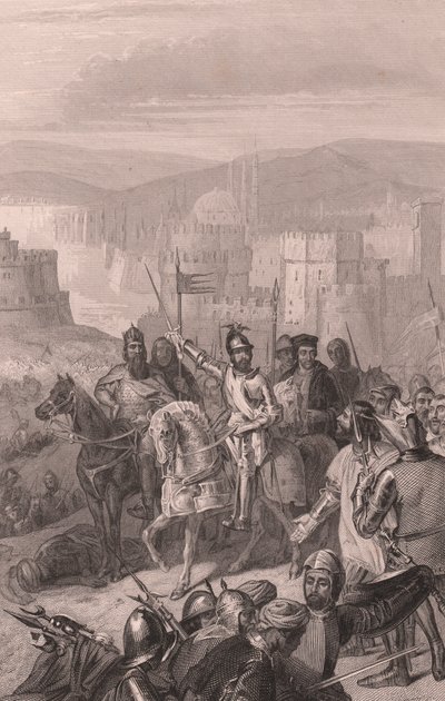 El mariscal de Boucicault obliga al sultán Bayezid a detener el asedio de Constantinopla de John Ward Dunsmore