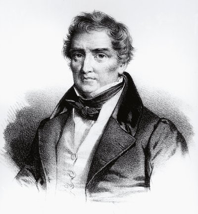 Retrato de Francois Joseph Victor Broussais (1772-1838), médico francés (grabado) de John Ward Dunsmore
