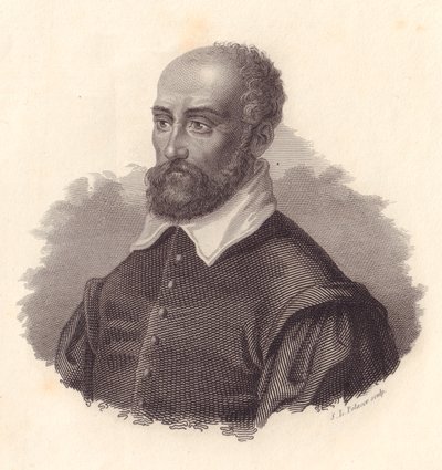 Retrato del arquitecto italiano Andrea Palladio, seudónimo de Andrea di Pietro (1508-1580), grabado en cobre de John Ward Dunsmore