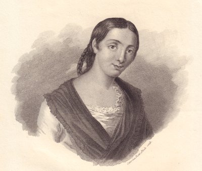 Retrato de la escritora italiana Giustina Renier Michiel (1755-1832), grabado en cobre de John Ward Dunsmore