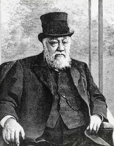Retrato de Stephanus Johannes Paulus Kruger (1825-1904), Presidente de la República Sudafricana (o Transvaal), lideró la guerra bóer contra los ingleses (grabado) de John Ward Dunsmore