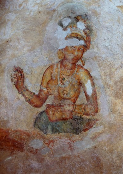 Sri Lanka, Fresco de chicas en el complejo arqueológico de Sigiriya (Lista del Patrimonio Mundial de la UNESCO) de John Ward Dunsmore